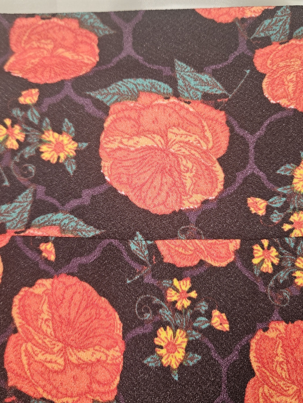LuLaRoe Black Pencil Skirt with Red Rose Print
